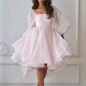 Selkie Blush Angel Mini Bustle Dress - Size 1X